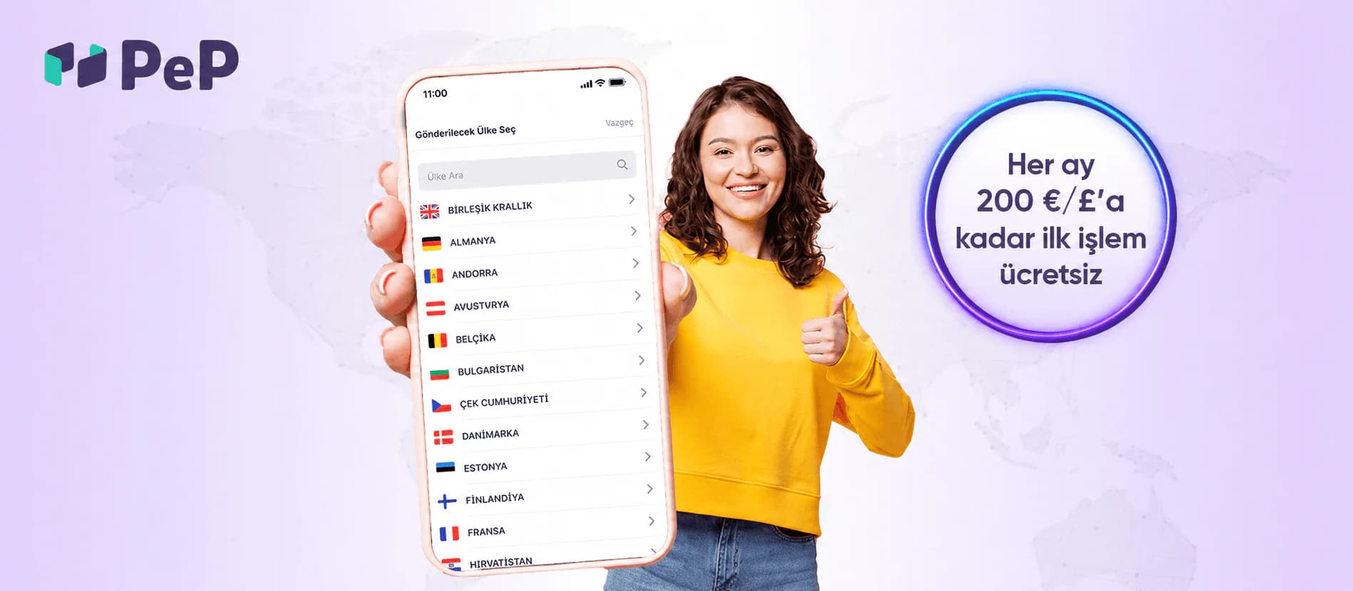 AB & İngiltere'ye Aylık 200 € / £ Ücretsiz Transfer